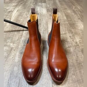 BECKETT SIMONON Bolton Chelsea Boots Full-Grain Leather Handcrafted Men’s 10 Tan